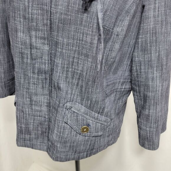 JM collection denim collared button, pockets blazer jacket size 12P UNIQUE - Picture 3 of 6